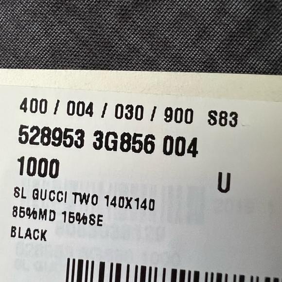 GUCCI Black Modal Silk Scarf with Logo Design - Picture 10 of 12